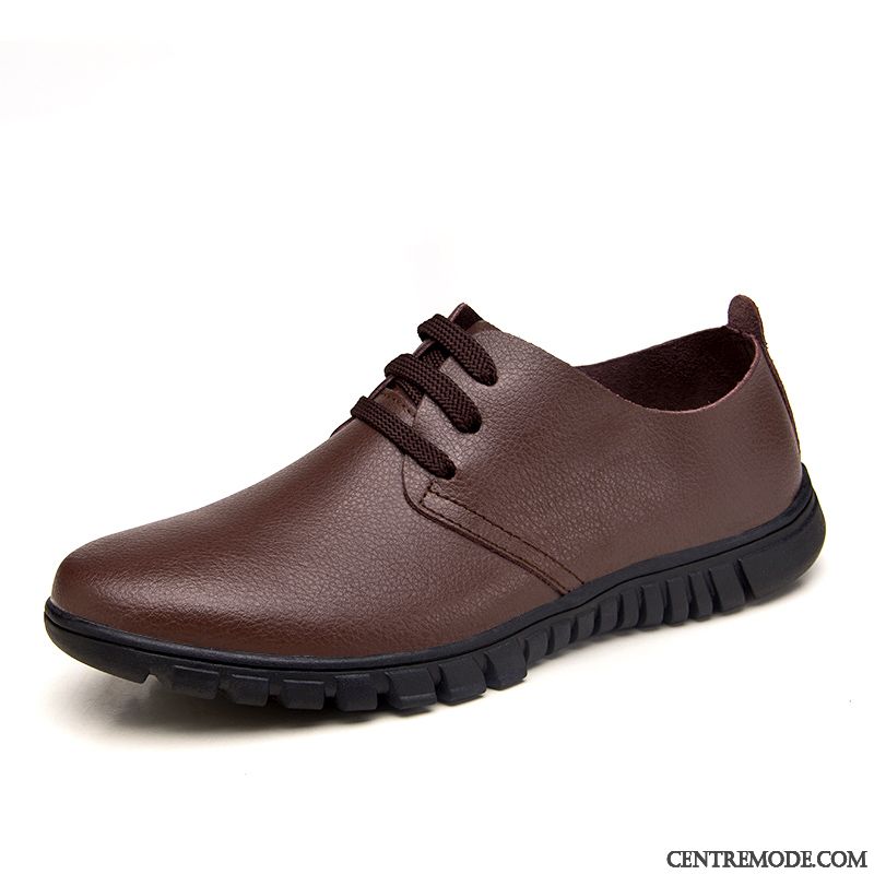 Derbies Homme Tendance Décontractée Cuir Entreprise Printemps Chaussures En Cuir Bleu Marin Noir