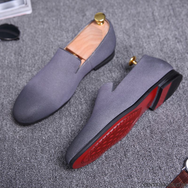 Derbies Homme Tous Les Assortis Angleterre Pointe Pointue L'automne De Boîtier Cuir Suédé Noir Gris