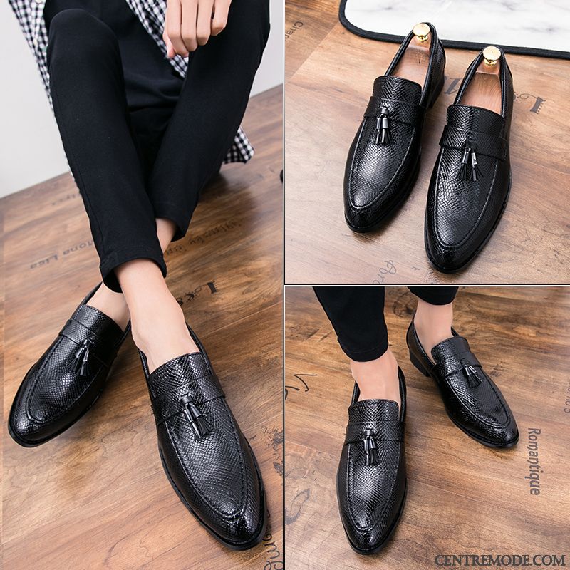 Derbies Homme Tous Les Assortis Angleterre Pointe Pointue L'automne De Boîtier Cuir Suédé Noir Gris