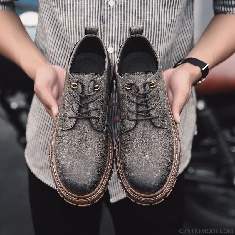 Derbies Homme Tous Les Assortis Bottes Martin Respirant Tendance Décontractée Été Gris