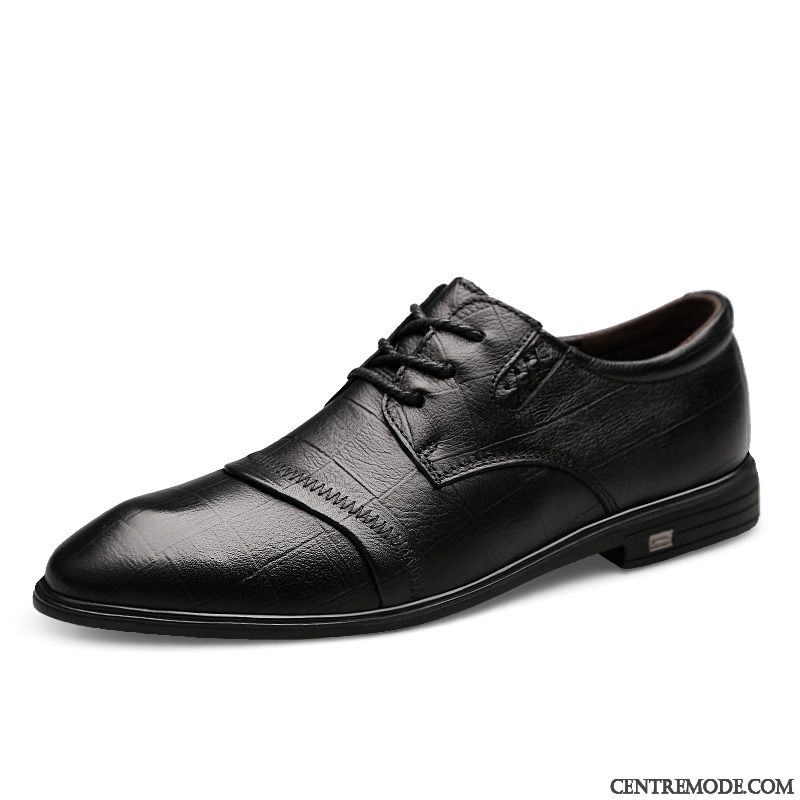 Derbies Homme Tous Les Assortis En Cuir Tendance Entreprise Chaussures En Cuir Décontractée Noir