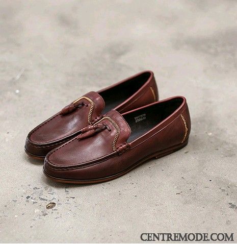 Derbies Homme Élégant Chaussures En Cuir Cuir Véritable Mode Tendance Décontractée Brun