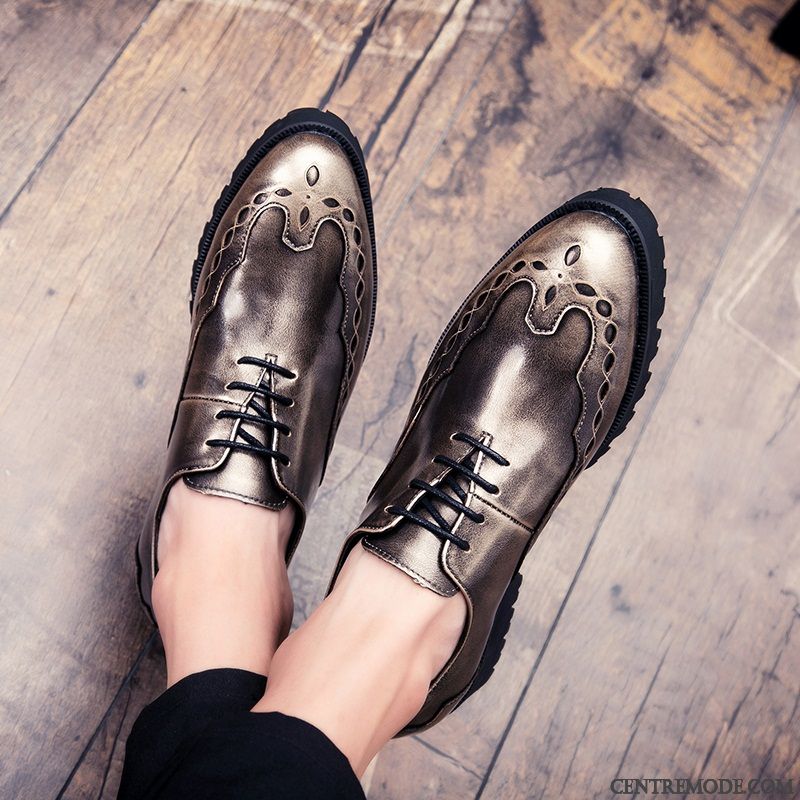 Derbies Noires En Cuir Gris Bleu, Boutique De Chaussure En Ligne