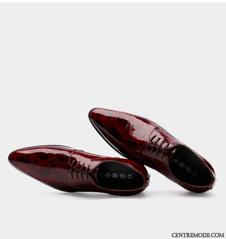 Derbies Noires En Cuir Rouge Seagreen, Derbies Noires Cuir Plates Soldes