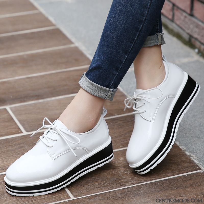 Derbies À Picot Gris Fumé Gris Ardoise, Derbies Frange Femme Pas Cher