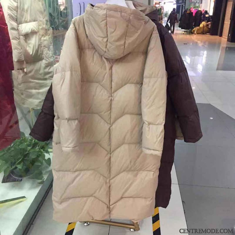 Doudoune Femme Tendance Longue Manteau Hiver Baggy Légère Bordeaux