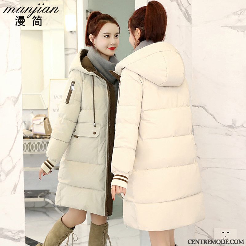 Doudoune Femme Veste En Coton Hiver Manteau Épaissir Tendance Vêtements Matelassé Blanc