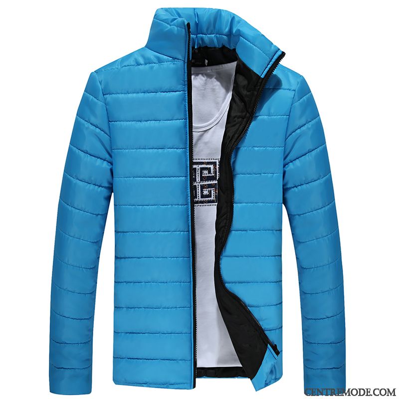 Doudoune Matelassée Homme Bleu Turquoise Corail, Manteau Long Homme Pas Cher