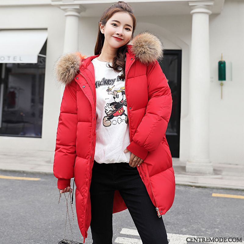 Doudoune Sans Manche Femme Avec Capuche Fourrure, Les Plus Belles Doudounes Femmes Rouge Blanc
