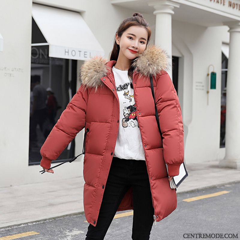 Doudoune Sans Manche Femme Avec Capuche Fourrure, Les Plus Belles Doudounes Femmes Rouge Blanc