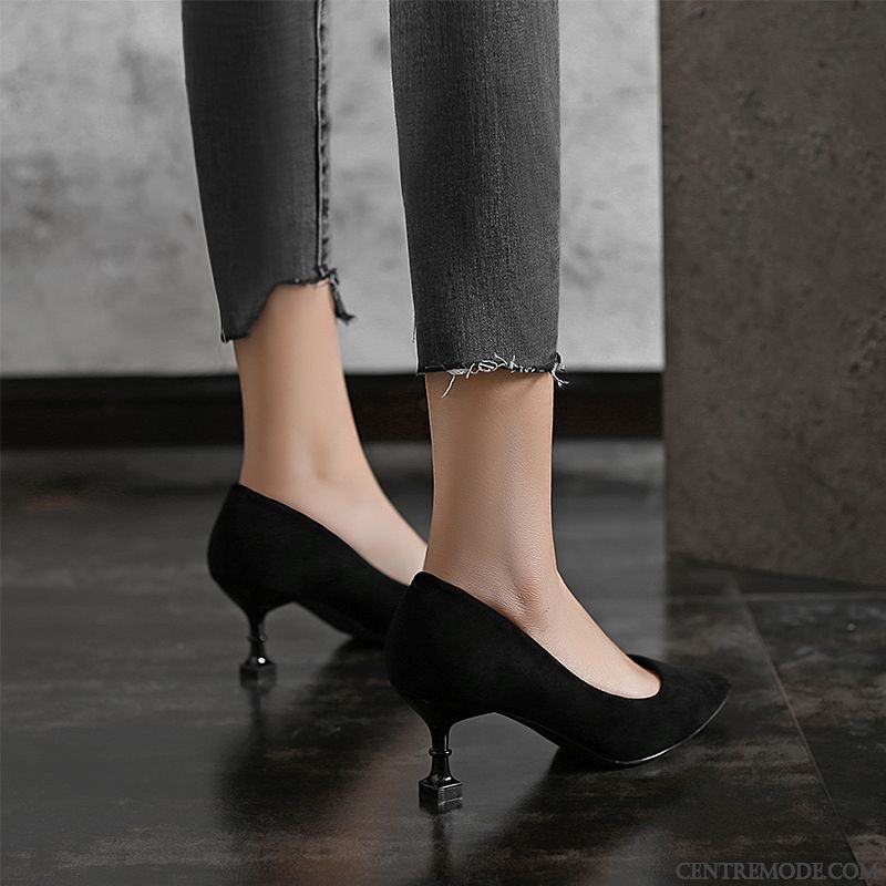 Escarpin Talon Large Lavande Gris Fumé, Escarpins Beige Doré Pas Cher