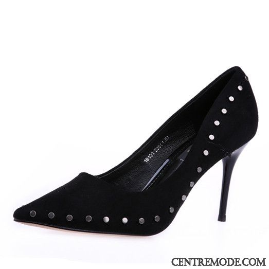 Escarpins Cuir Noir Talon 5 Cm, Escarpins Talons Compensés Palegoldenrod Crème