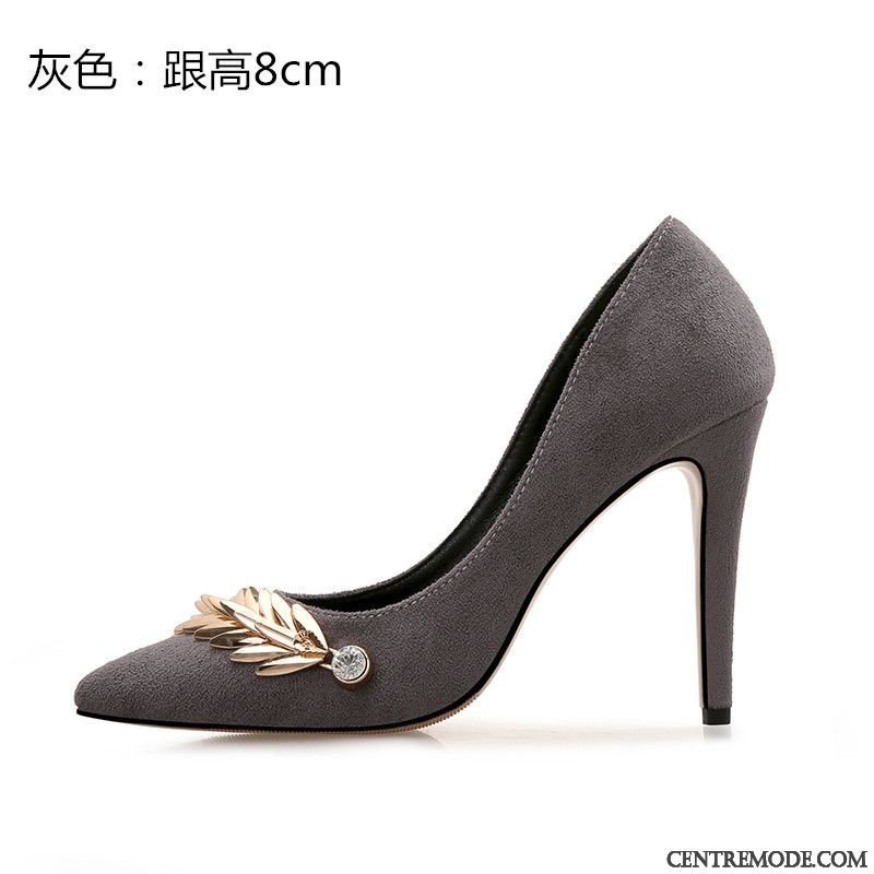 Escarpins Femme Grande Taille Derbies Pointe Pointue Talons Hauts Rose Clair