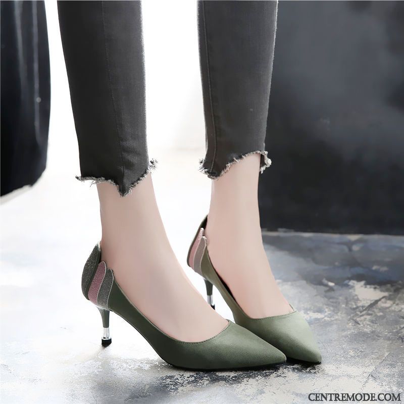 Escarpins Femme L'automne Derbies Printemps Dame Minces Mode Rouge Vert