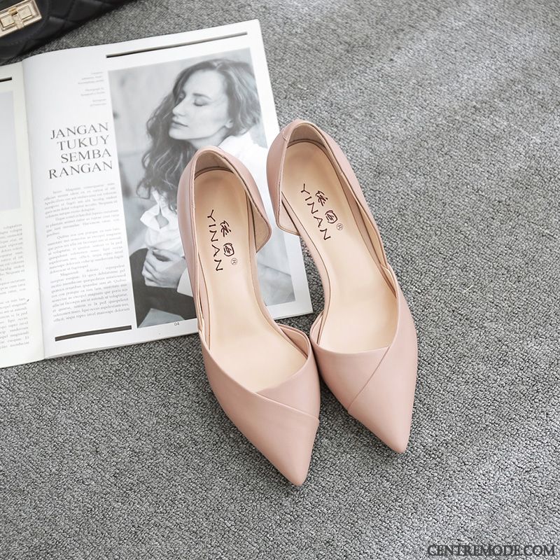 Escarpins Femme Pointe Pointue Derbies Minces Printemps Blanc