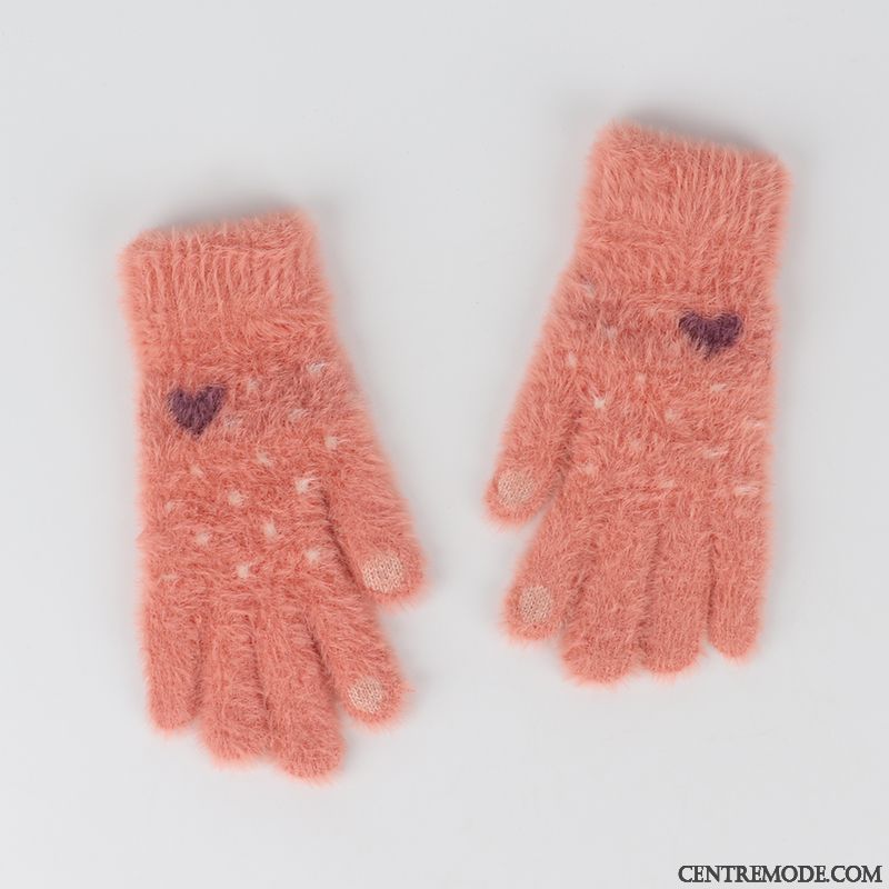 Gant Femme L'automne Le Nouveau De Plein Air Charmant Peluche Hiver Violet