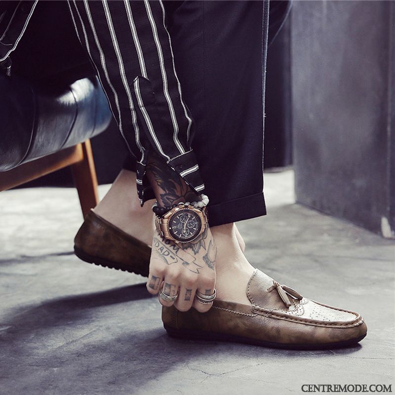 Hommes En Derbies Pas Cher, Bottines Beiges Homme Marron Blé