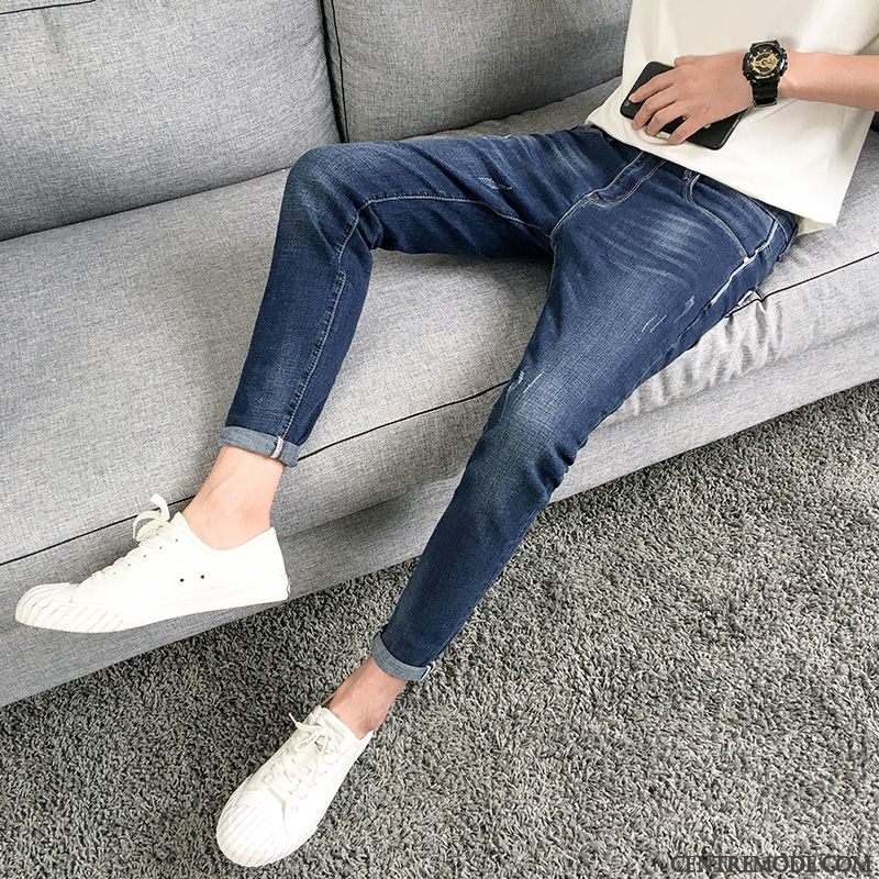 Jean Slim Bordeaux Homme Argent Motor City, Jean Slim Bleu Foncé Homme Pas Cher Soldes