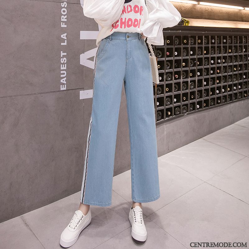 Jeans Femme Décontractée Printemps L'automne Tendance Étudiant Mince Bleu Clair