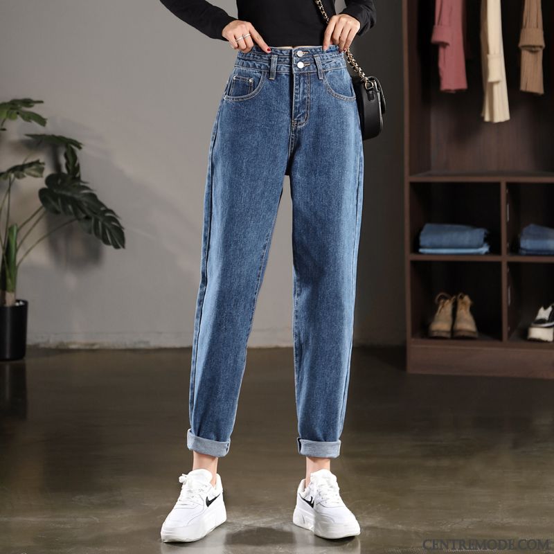 Jeans Femme Harlan L'automne Jambe Droite Baggy Haute Cintrée Mince