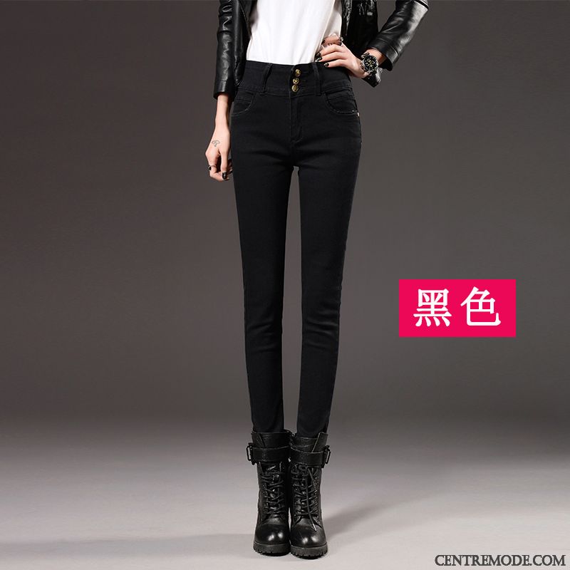 Jeans Femme Mince Graisse L'automne Slim Pantalon Printemps Bleu
