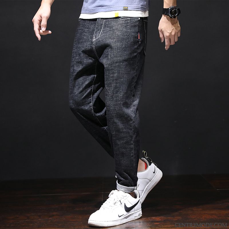 Jeans Homme Marque De Tendance Extensible Mince Été Décontractée Étudiant Bleu