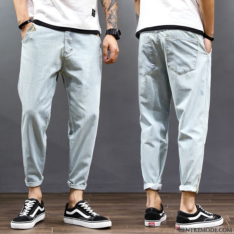 Jeans Homme Marque De Tendance Pantalon Décontractée Collants Légère Harlan Bleu