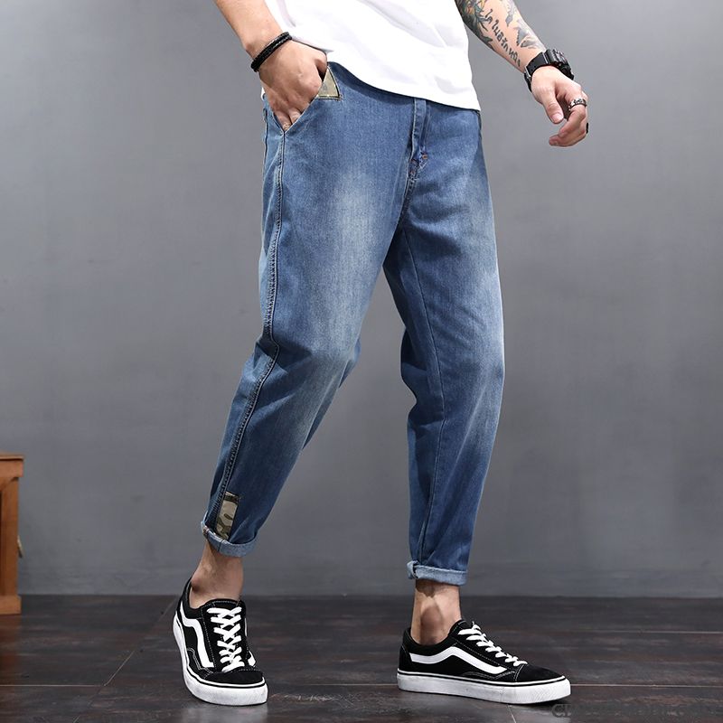 Jeans Homme Marque De Tendance Pantalon Décontractée Collants Légère Harlan Bleu
