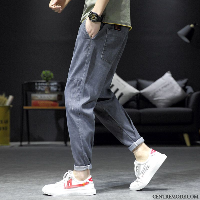 Jeans Homme Pantalons Marque De Tendance Serrés Baggy Slim Harlan Bleu Clair
