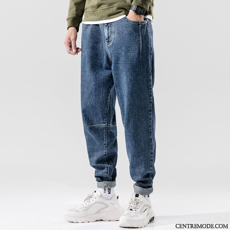 Jeans Homme Pantalons Tendance Baggy Maigre Extensible Noir Gris