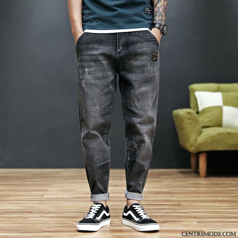 Jeans Homme Printemps Baggy Gras Harlan Tendance Été Noir
