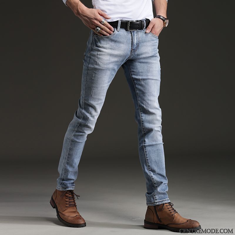 Jeans Homme Slim Fit, Jean Homme Gris Clair Vert Émeraude Bleu Turquoise