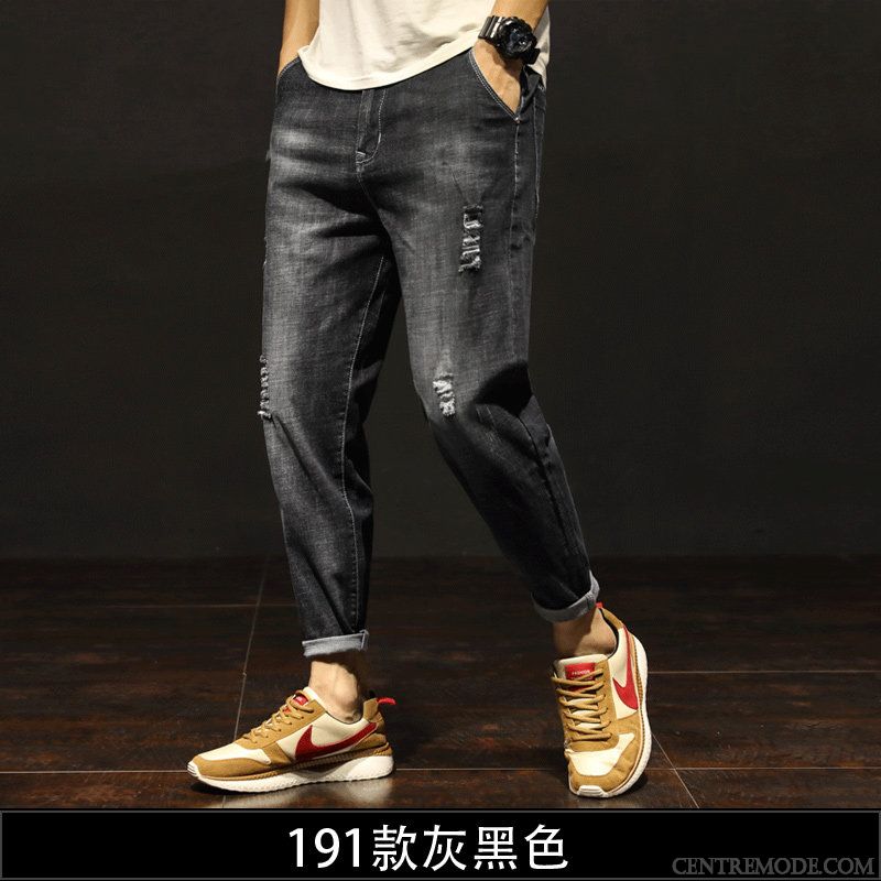 Jeans Homme Troués Légère Été Baggy Tendance Harlan Bleu