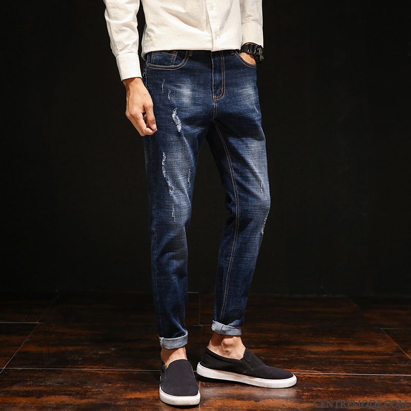 Jeans Pas Cher Homme Blanc Rose Saumon, Jeans Luxe Homme