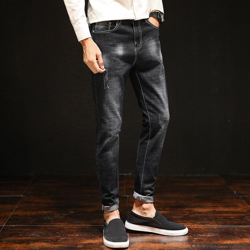 Jeans Pas Cher Homme Blanc Rose Saumon, Jeans Luxe Homme