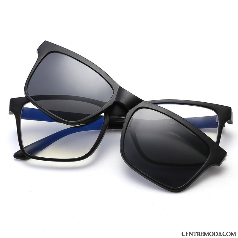 Lunettes De Soleil Femme Homme Polarisant Myopie Chauffeur Multifonctions Bleu Noir Argent