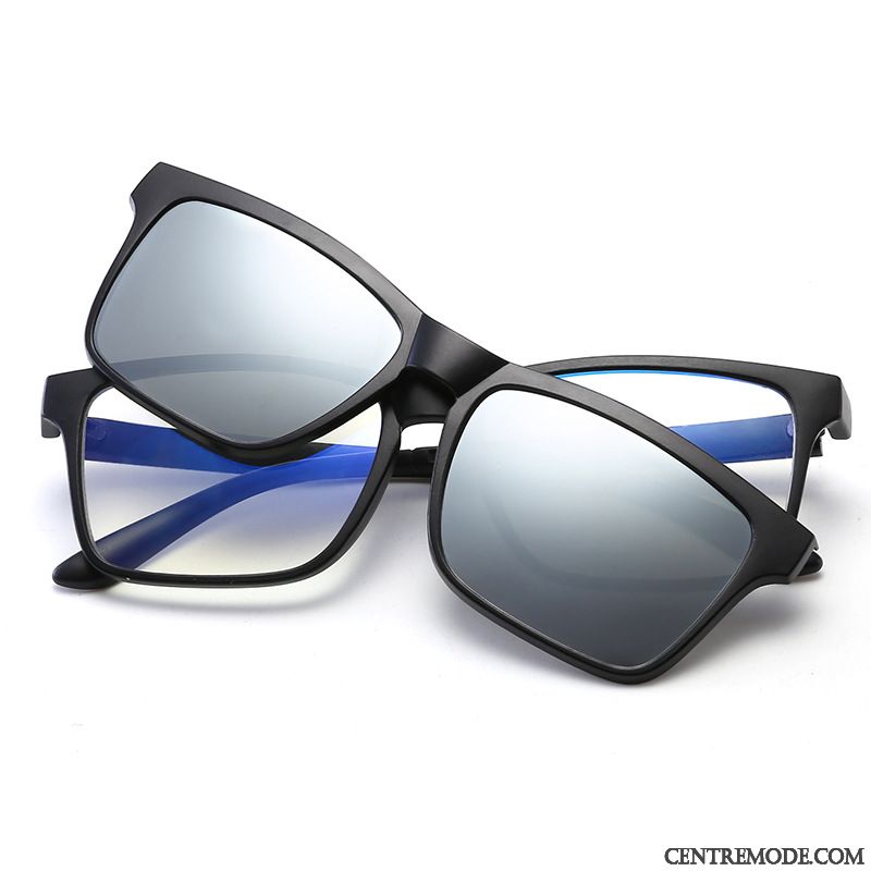 Lunettes De Soleil Femme Homme Polarisant Myopie Chauffeur Multifonctions Bleu Noir Argent