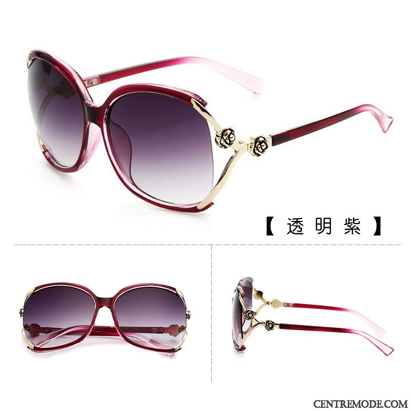 Lunettes De Soleil Femme Le Nouveau Personnalité Rond Tendance Élégant Tissu Noir Rouge