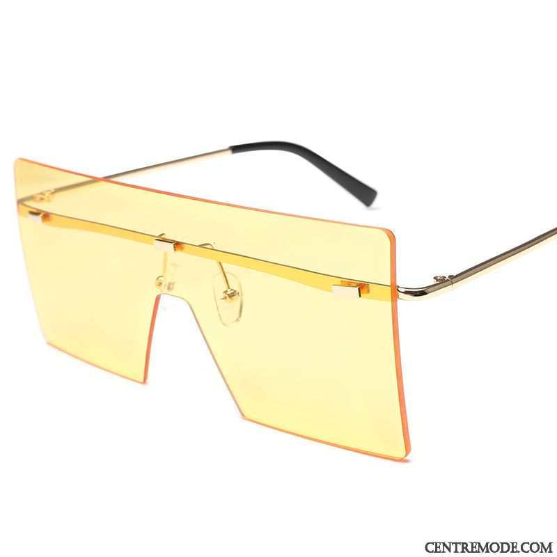 Lunettes De Soleil Femme Le Nouveau Tissu Chauffeur Homme Visage Rond Tendance Rouge Or