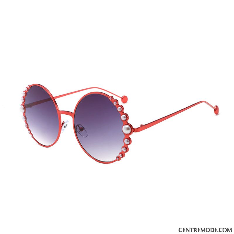 Lunettes De Soleil Femme Plage Tendance Rétro Tir De Rue Réseau Europe Noir Rouge Gris