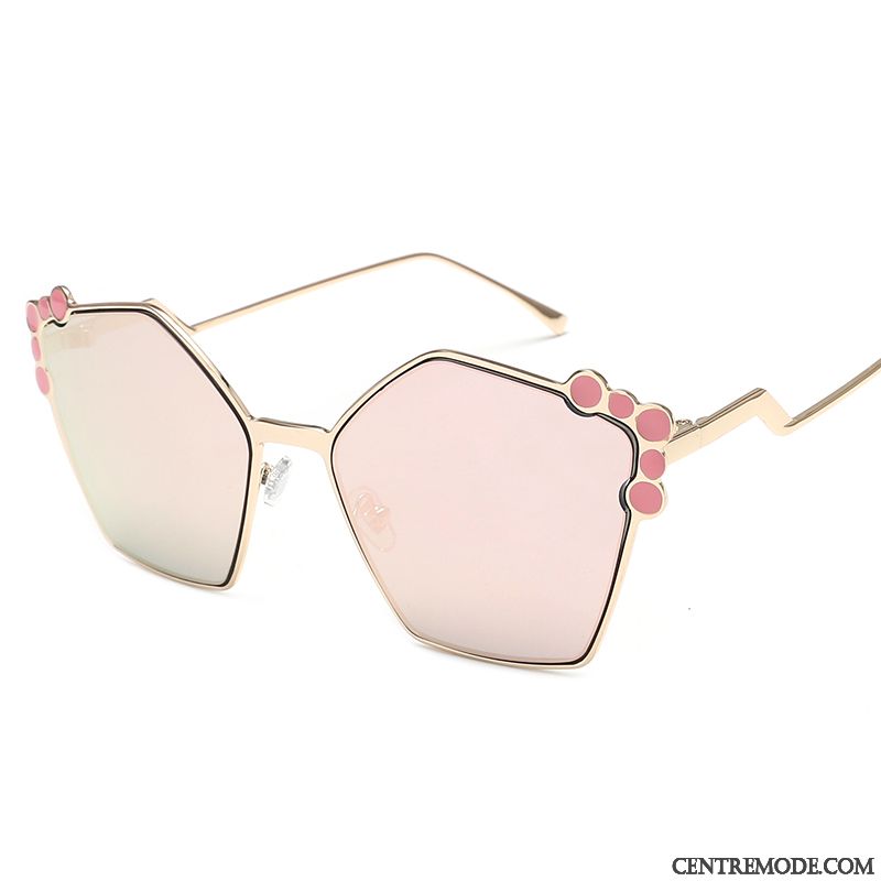 Lunettes De Soleil Femme Réseau Transparent Le Nouveau Longue Tendance Visage Rond Coloré Rouge Gris