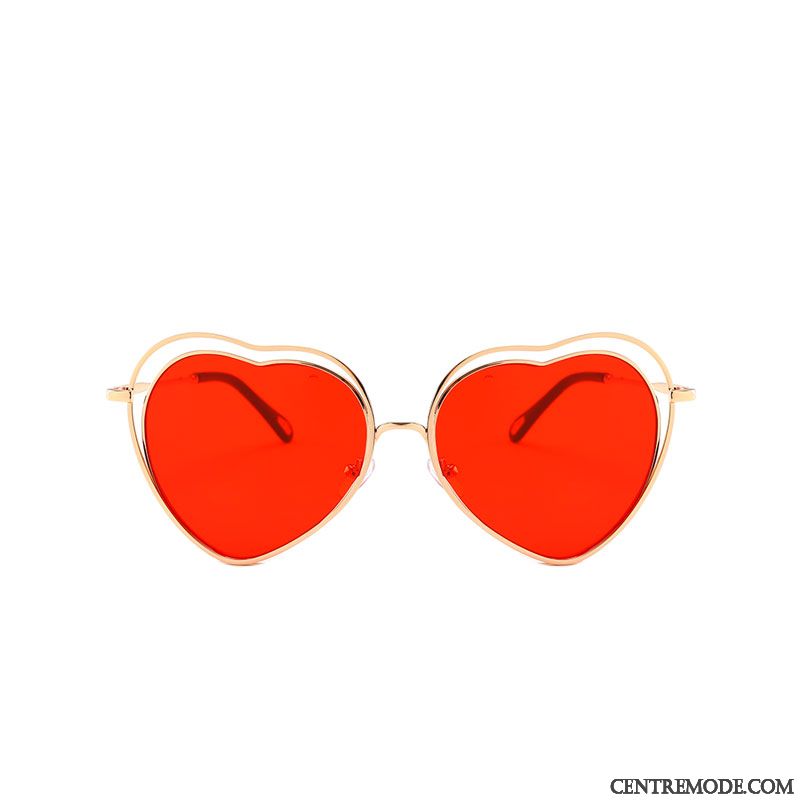 Lunettes De Soleil Femme Tendance Cœur Amour Dégradé Rétro Ultra Rose