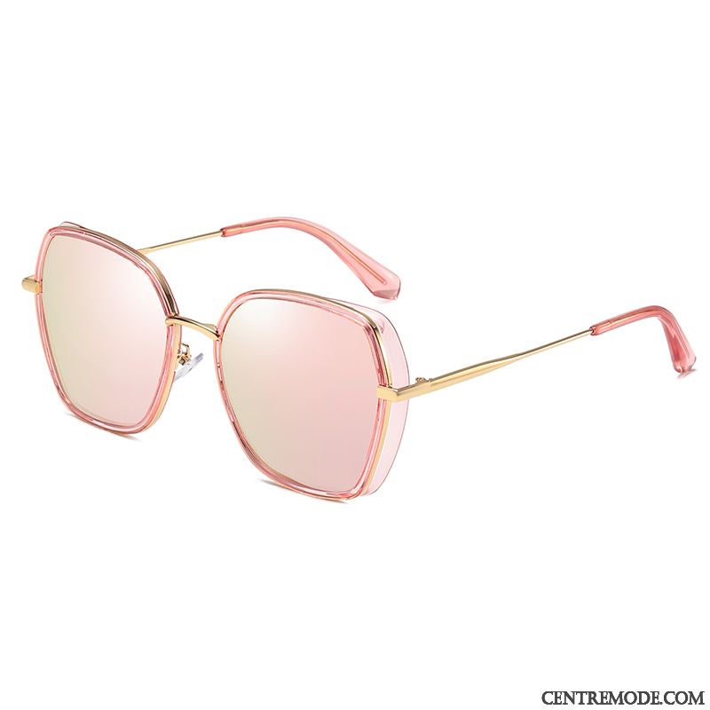 Lunettes De Soleil Femme Tendance Visage Rond Rétro Réseau Le Nouveau Gros Rouge Violet