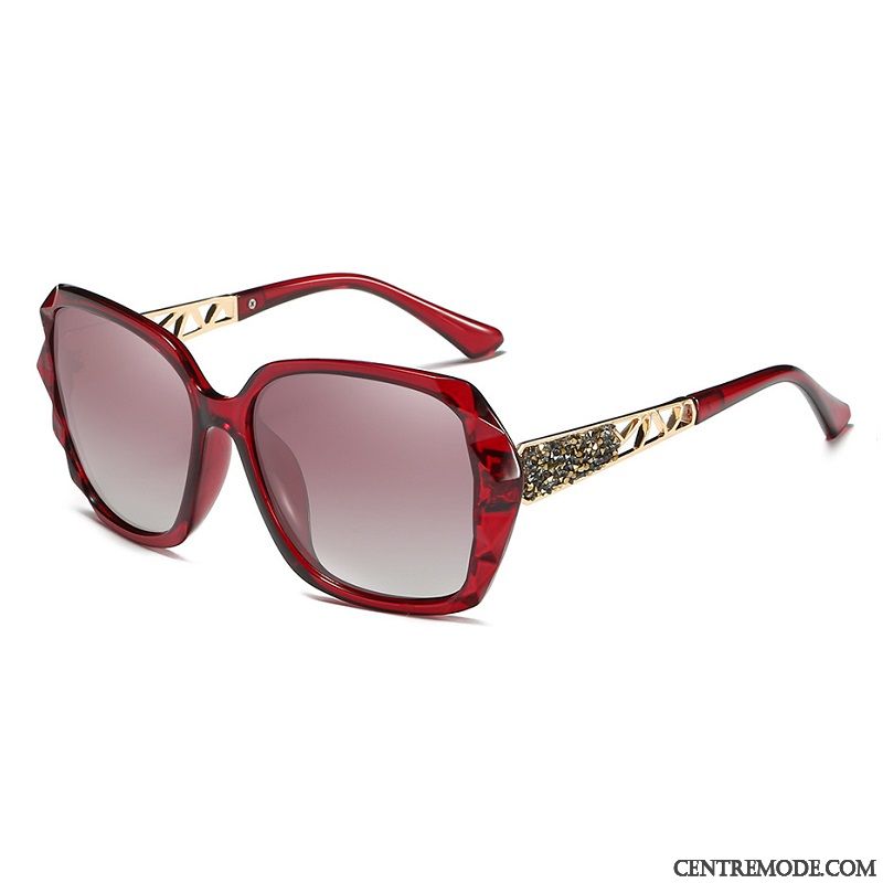 Lunettes De Soleil Femme Élégant Gros Tendance Conduire Le Nouveau Célébrité Violet