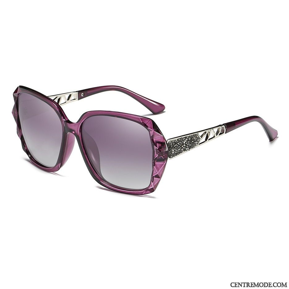 Lunettes De Soleil Femme Élégant Gros Tendance Conduire Le Nouveau Célébrité Violet