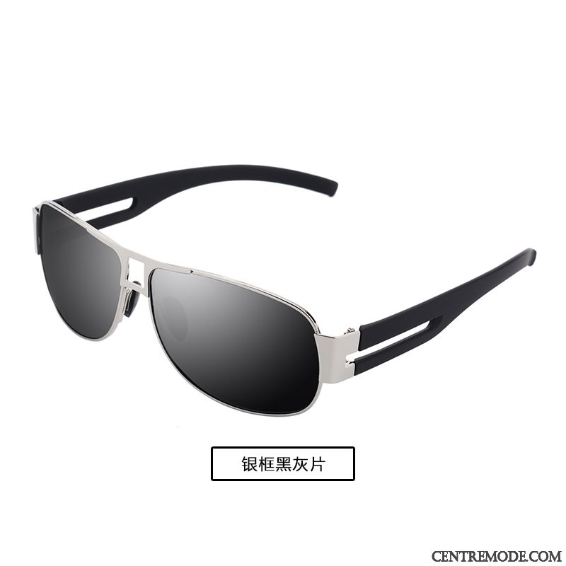 Lunettes De Soleil Homme Le Nouveau Conduire Gros Aviateur Tendance Noir Gris