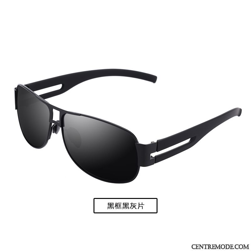 Lunettes De Soleil Homme Le Nouveau Conduire Gros Aviateur Tendance Noir Gris