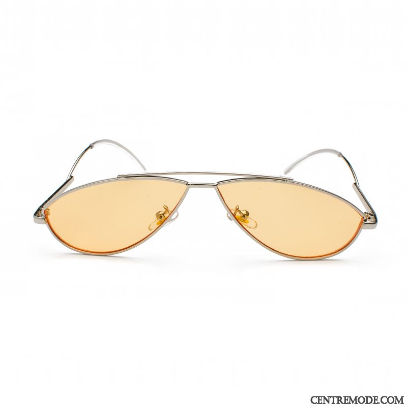 Lunettes De Soleil Homme Rond Femme Réseau Tendance Irrégulier Personnalité Rouge Rose Argent