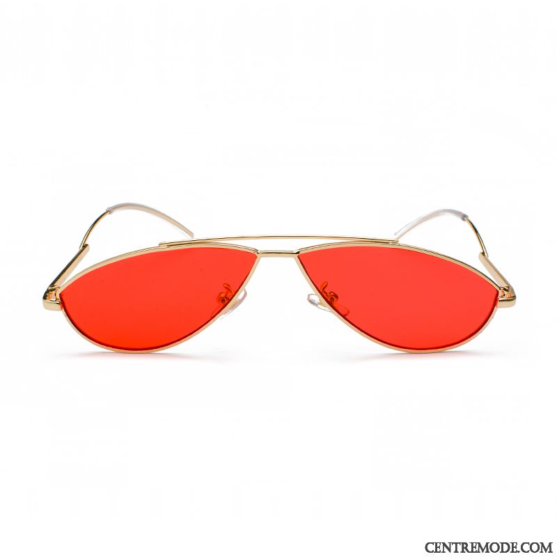 Lunettes De Soleil Homme Rond Femme Réseau Tendance Irrégulier Personnalité Rouge Rose Argent