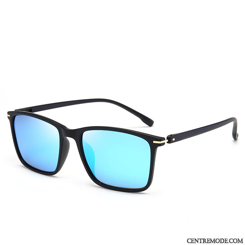 Lunettes De Soleil Homme Rétro Conduire Le Nouveau Tendance Femme Super Léger Bleu Noir